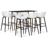 vidaXL 5-Piece Bar Set White and Black