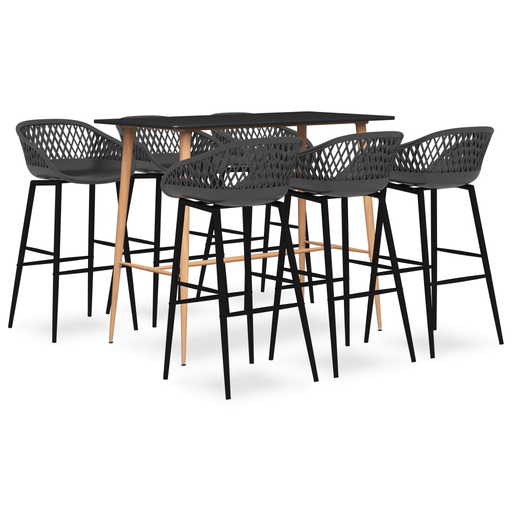 vidaXL 5-Piece Bar Set White and Black