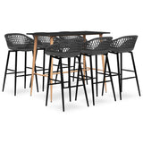 vidaXL 5-Piece Bar Set White and Black