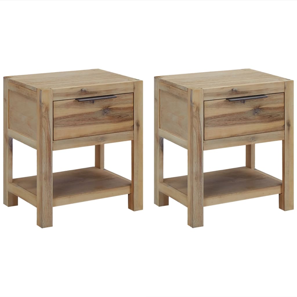 vidaXL Nightstand with Drawer 40x30x48 cm Solid Acacia Wood