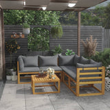 vidaXL 4-Piece Lounge Set with Cushions Solid Acacia Wood