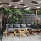 vidaXL 4-Piece Lounge Set with Cushions Solid Acacia Wood