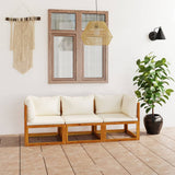 vidaXL 4-Piece Lounge Set with Cushions Solid Acacia Wood