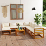 vidaXL 4-Piece Lounge Set with Cushions Solid Acacia Wood