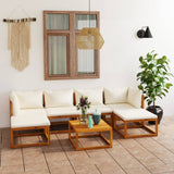 vidaXL 4-Piece Lounge Set with Cushions Solid Acacia Wood