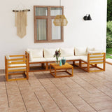 vidaXL 4-Piece Lounge Set with Cushions Solid Acacia Wood