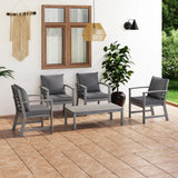 vidaXL 5-piece Lounge Set with Cushions Solid Acacia Wood Grey