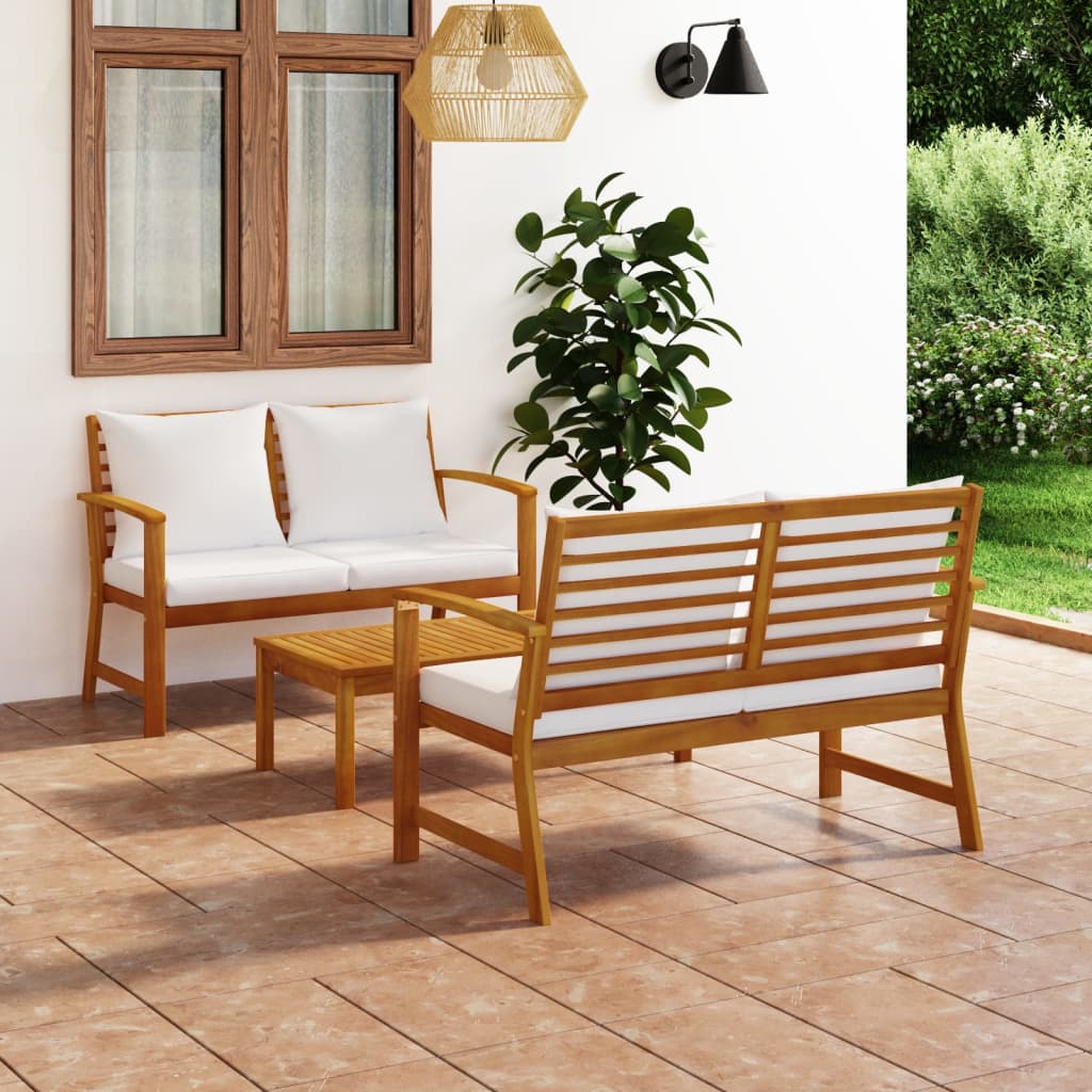 vidaXL 5-piece Lounge Set with Cushions Solid Acacia Wood Grey