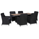vidaXL 7-delige Tuinset poly rattan bruin