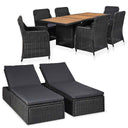 vidaXL 9-piece Garden Dining Set poly rattan brown