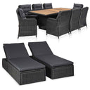 vidaXL 11-delige Tuinset poly rattan zwart