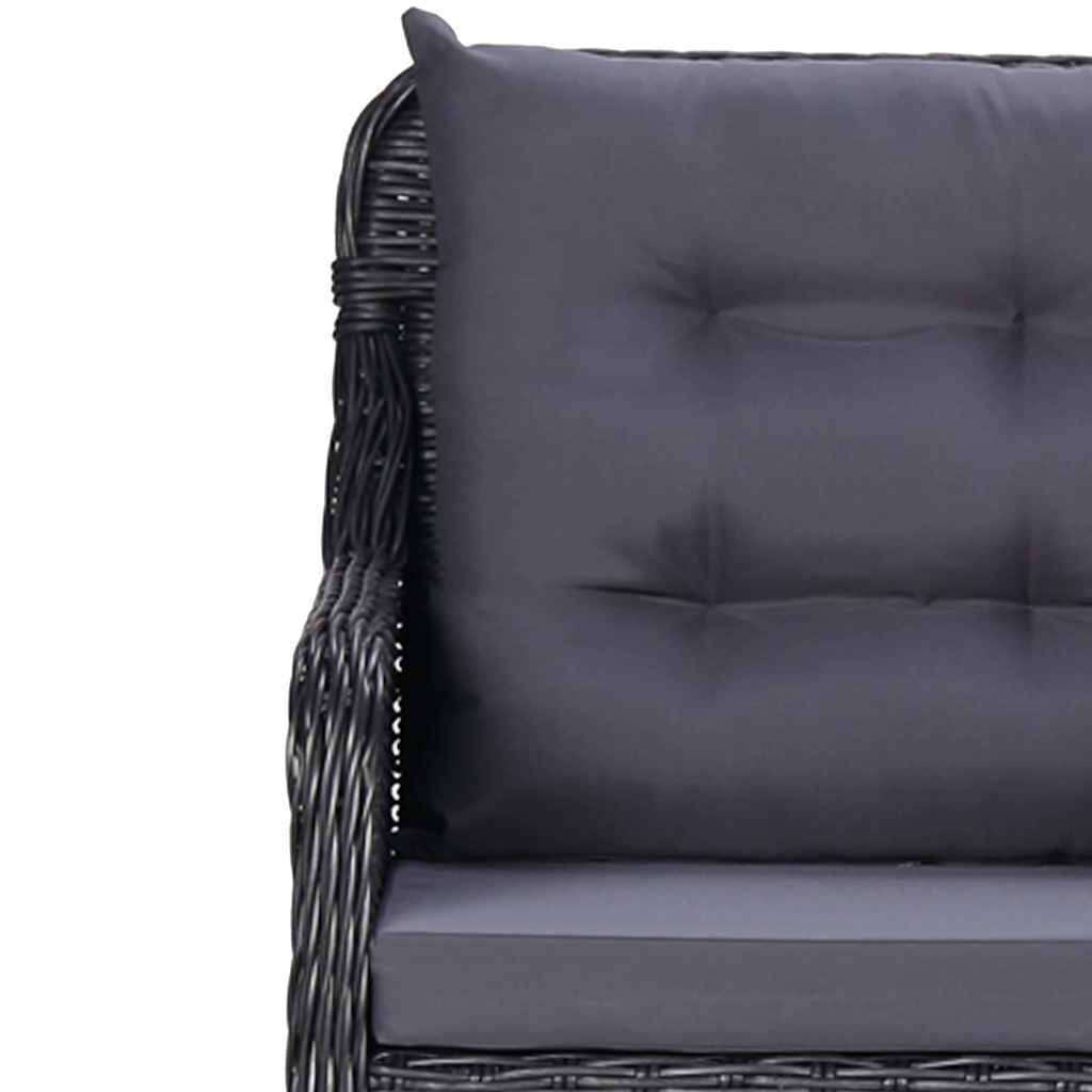 vidaXL 11-delige Tuinset poly rattan zwart