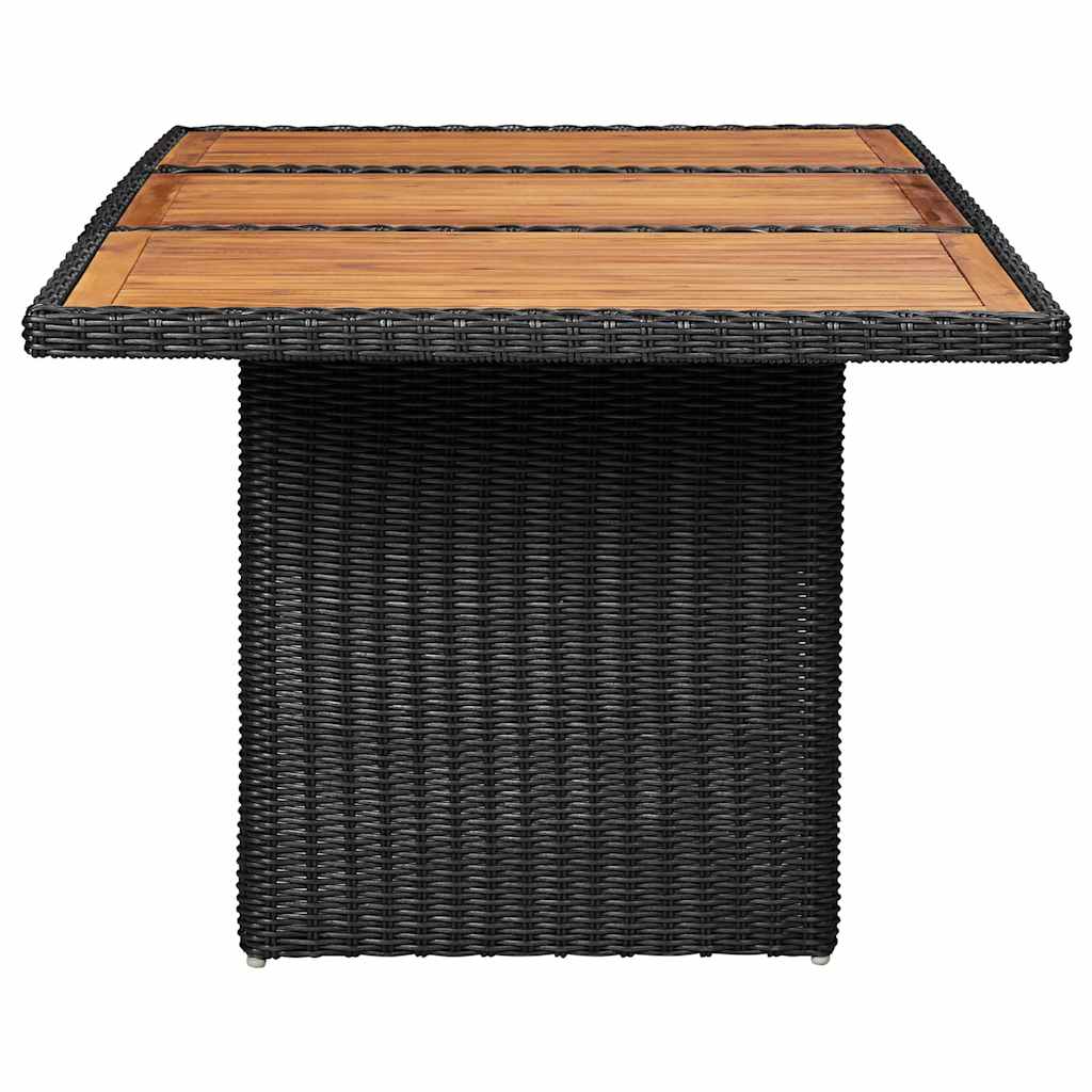 vidaXL 11-delige Tuinset poly rattan zwart