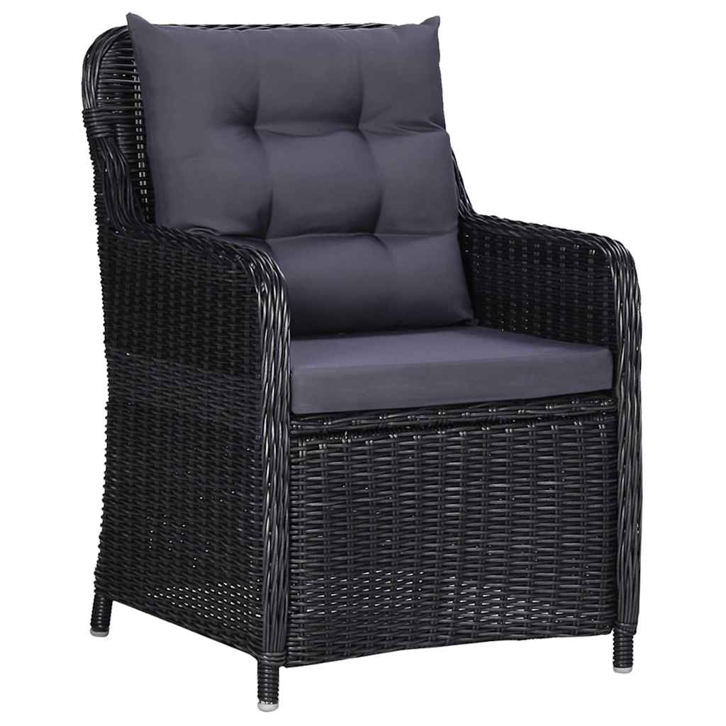 vidaXL 11-delige Tuinset poly rattan zwart