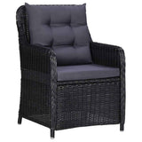 vidaXL 11-delige Tuinset poly rattan zwart