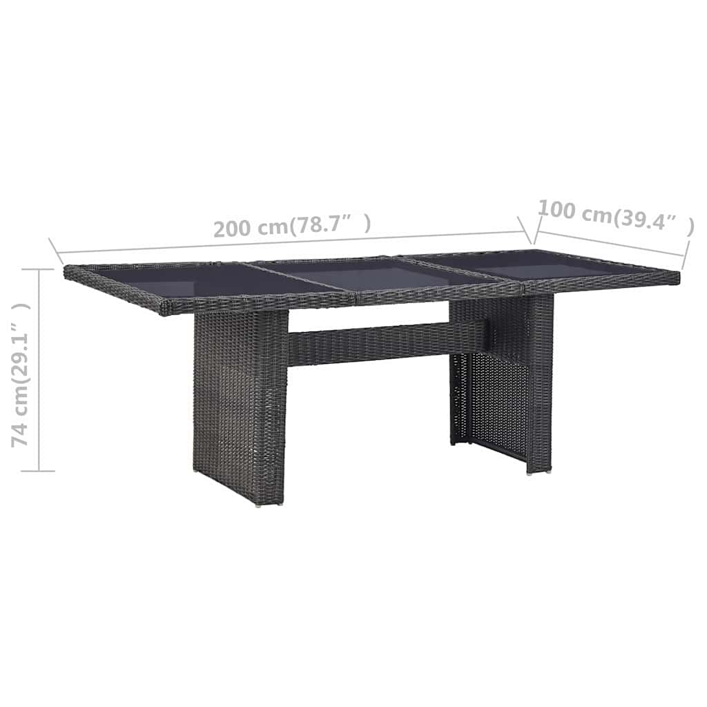 vidaXL 9-delige Tuinset poly rattan bruin