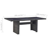 vidaXL 9-delige Tuinset poly rattan bruin