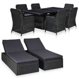 vidaXL 9-piece Garden Dining Set poly rattan brown