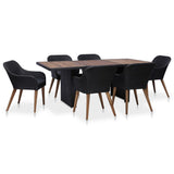 vidaXL 7-delige Tuinset met kussens poly rattan zwart