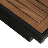 vidaXL 7-delige Tuinset met kussens poly rattan zwart