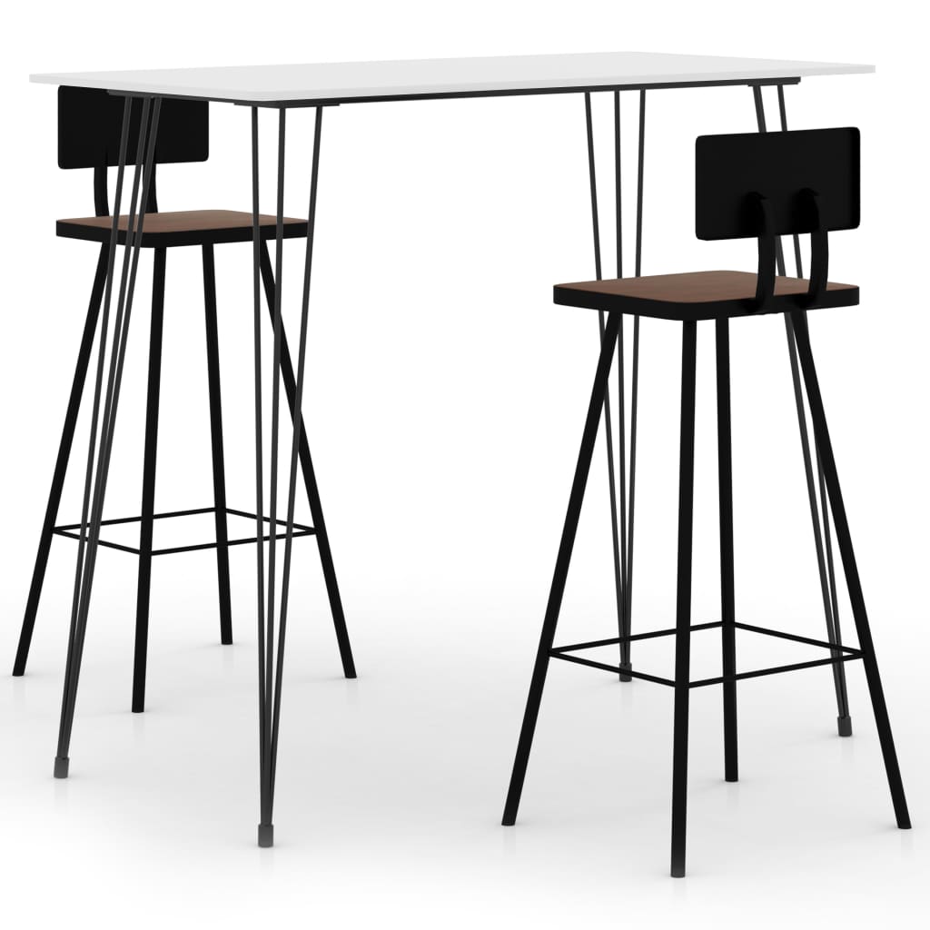 vidaXL 3-delige Barset zwart