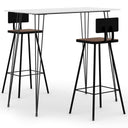 vidaXL 3-delige Barset zwart