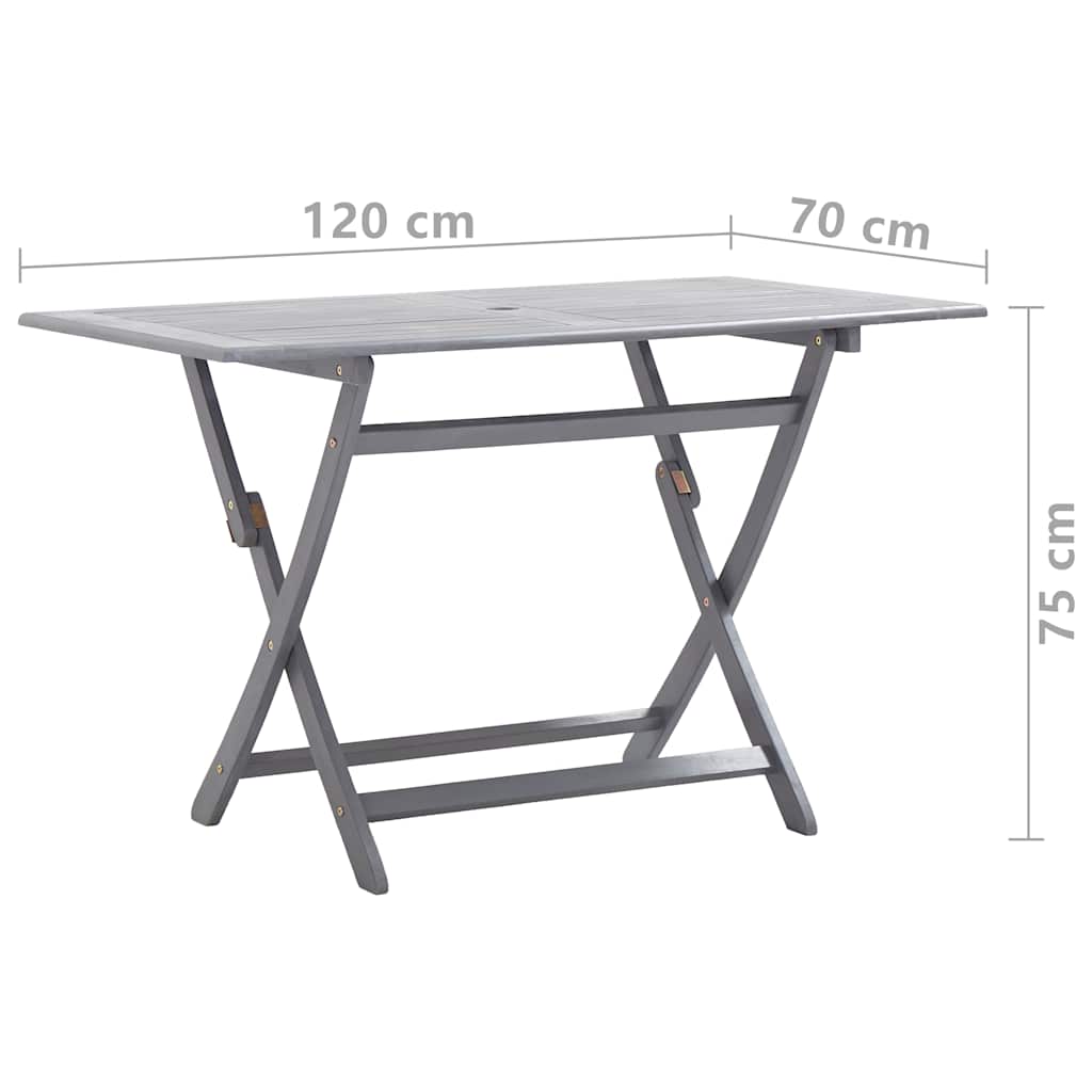 vidaXL 5-delige Tuinset massief acaciahout grijs