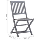vidaXL 5-delige Tuinset massief acaciahout grijs
