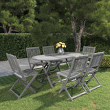 vidaXL 7-piece Garden Dining Set Solid Acacia Wood Grey