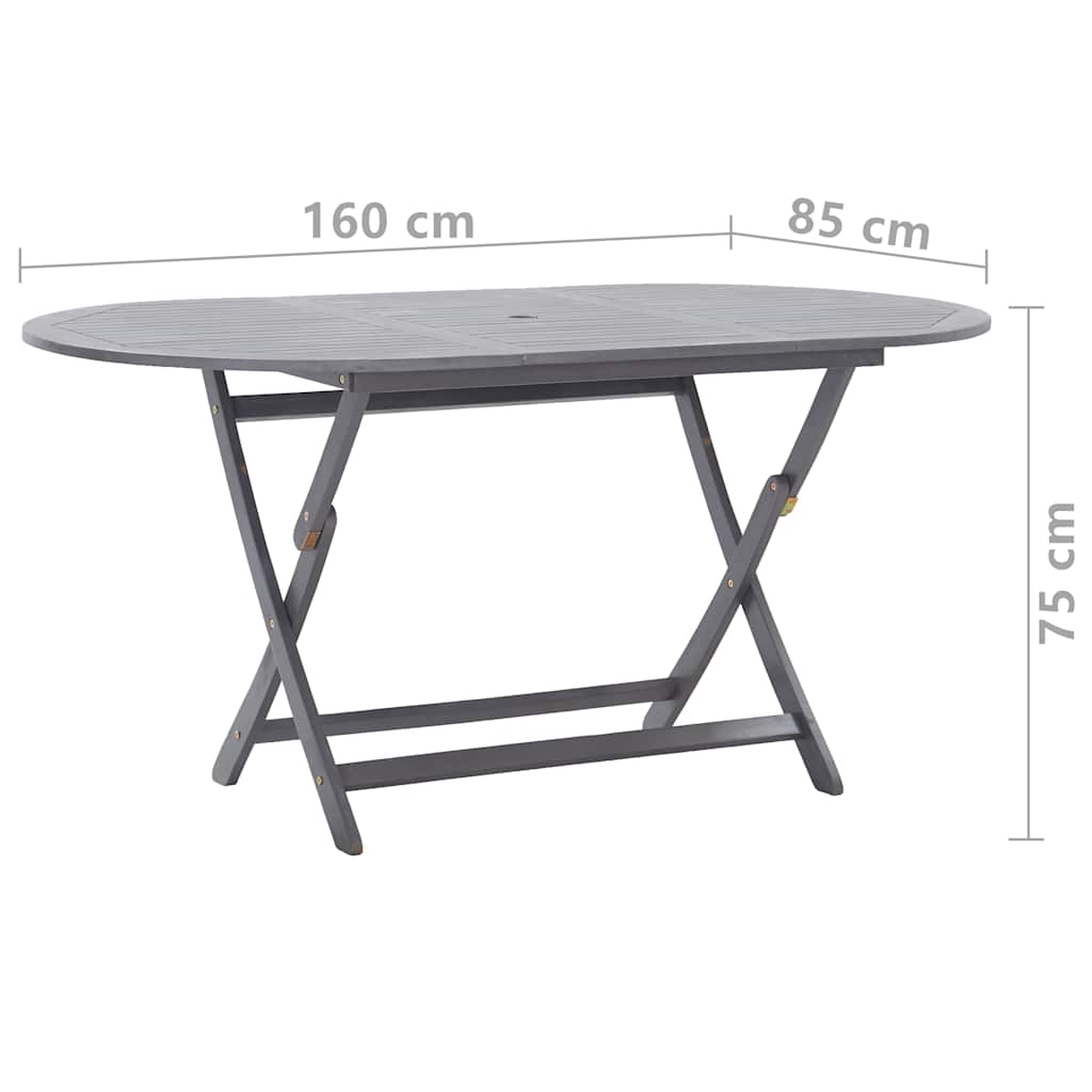 vidaXL 7-piece Garden Dining Set Solid Acacia Wood Grey