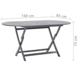 vidaXL 7-piece Garden Dining Set Solid Acacia Wood Grey