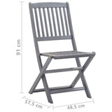 vidaXL 7-piece Garden Dining Set Solid Acacia Wood Grey