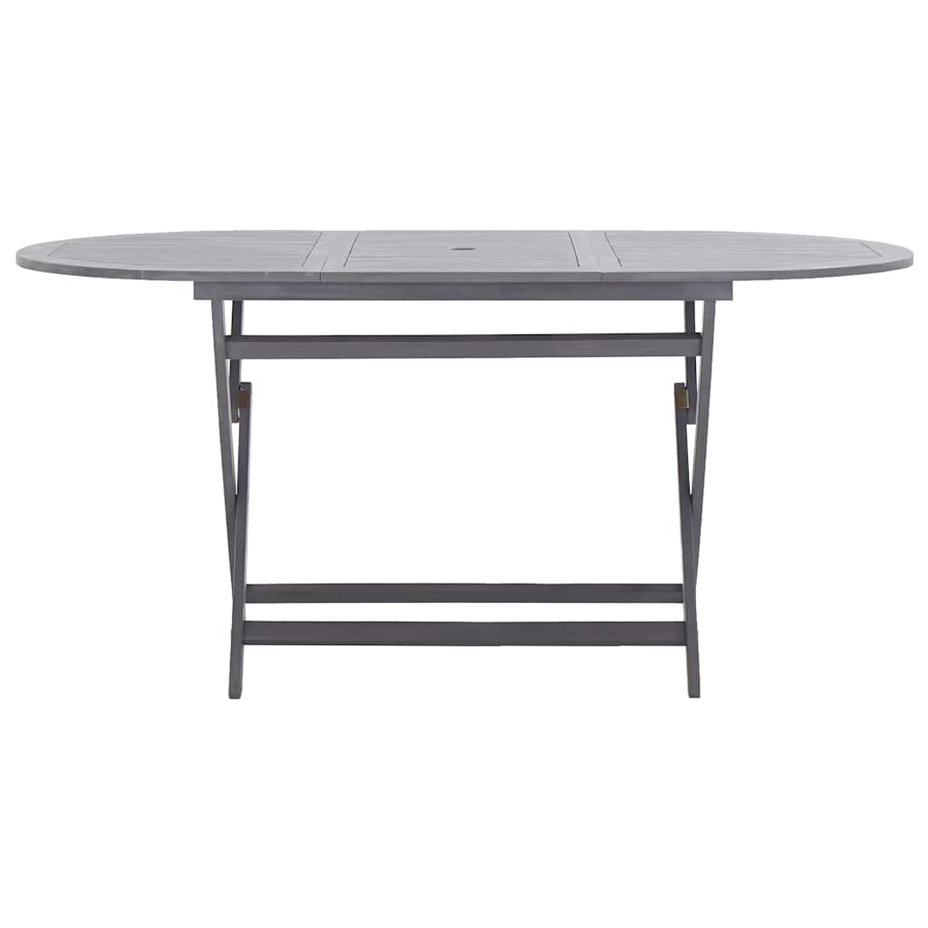 vidaXL 7-piece Garden Dining Set Solid Acacia Wood Grey