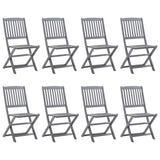 vidaXL 7-piece Garden Dining Set Solid Acacia Wood Grey