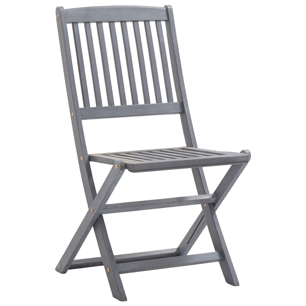 vidaXL 7-piece Garden Dining Set Solid Acacia Wood Grey