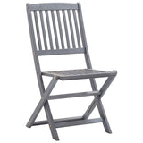 vidaXL 7-piece Garden Dining Set Solid Acacia Wood Grey