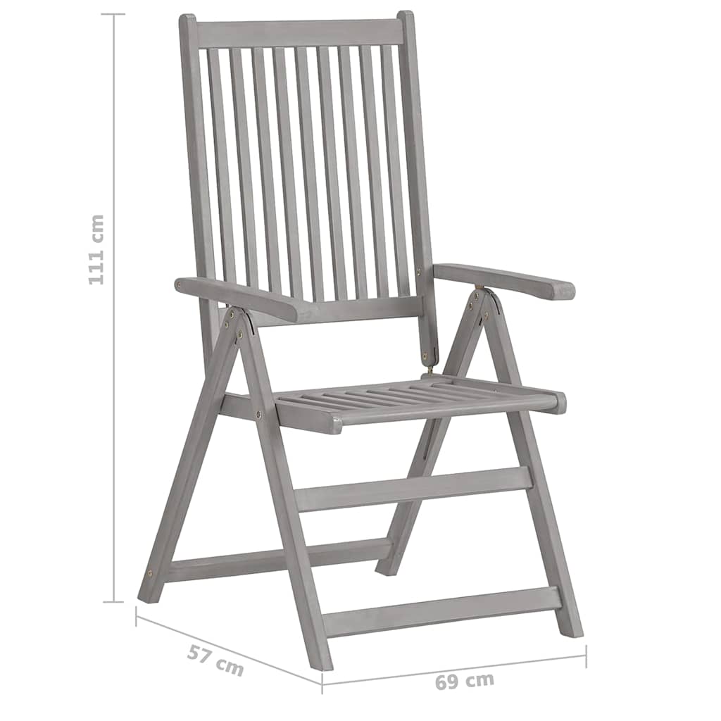 vidaXL 5-delige tuinset (150-200)x100cm massief acaciahout grijs