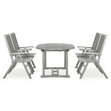 vidaXL 5-delige tuinset (150-200)x100cm massief acaciahout grijs
