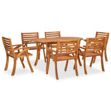 vidaXL 7-delige tuinset 150x90 cm massief acaciahout