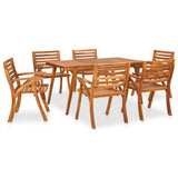 vidaXL 7-delige tuinset 150x90 cm massief acaciahout