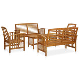 vidaXL 4-Piece Solid Acacia Wood Lounge Set