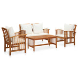 vidaXL 4-Piece Solid Acacia Wood Lounge Set