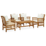 vidaXL 4-Piece Solid Acacia Wood Lounge Set