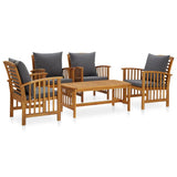 vidaXL 4-Piece Solid Acacia Wood Lounge Set