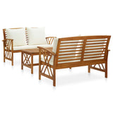 vidaXL 4-Piece Solid Acacia Wood Lounge Set