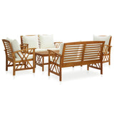 vidaXL 4-Piece Solid Acacia Wood Lounge Set
