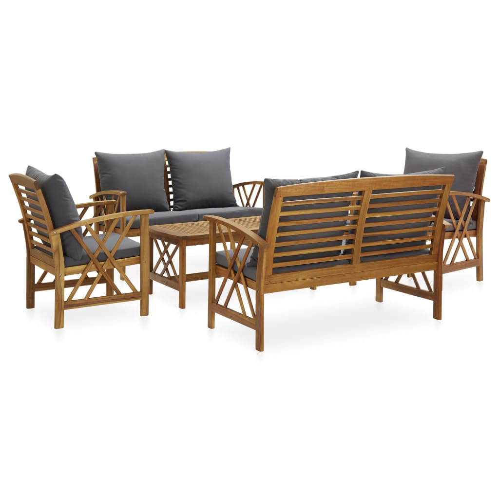 vidaXL 4-Piece Solid Acacia Wood Lounge Set