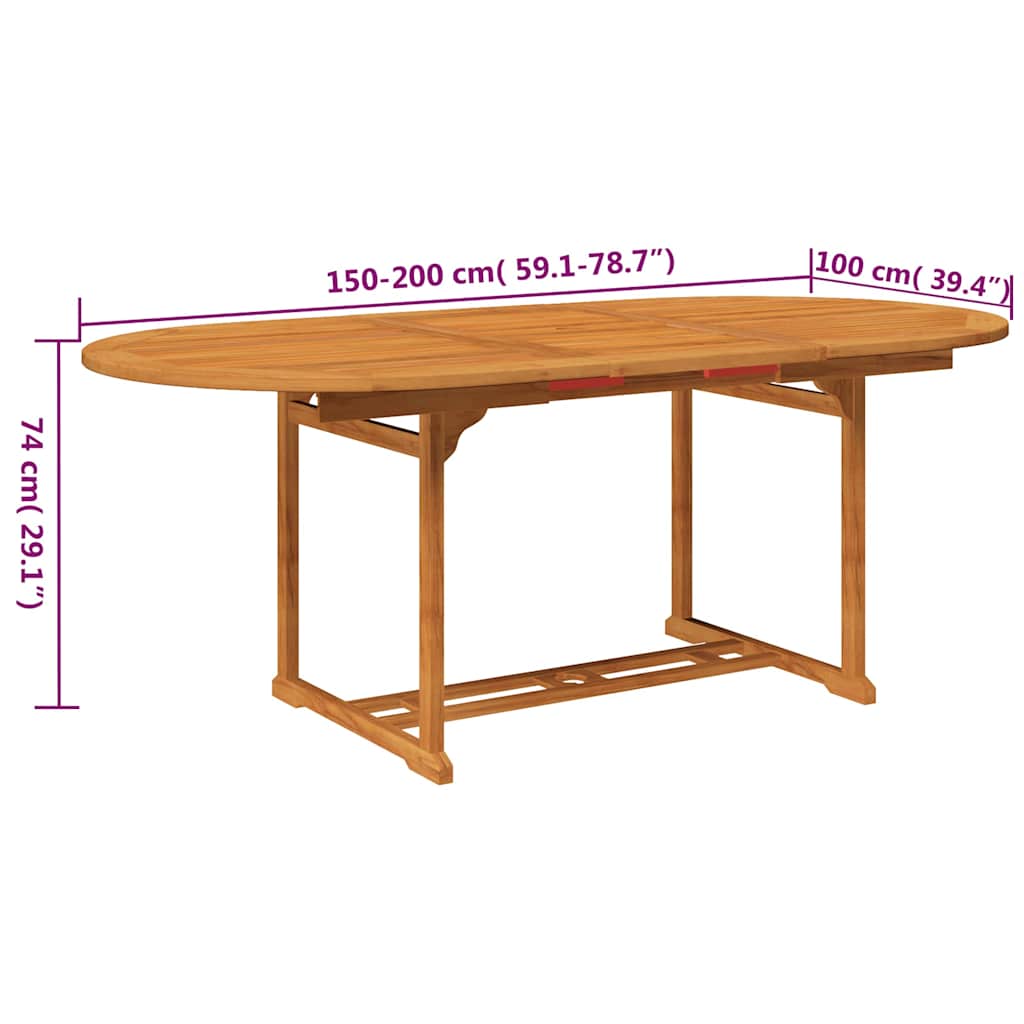 vidaXL 5-delige Tuinset massief acaciahout 150-200 cm