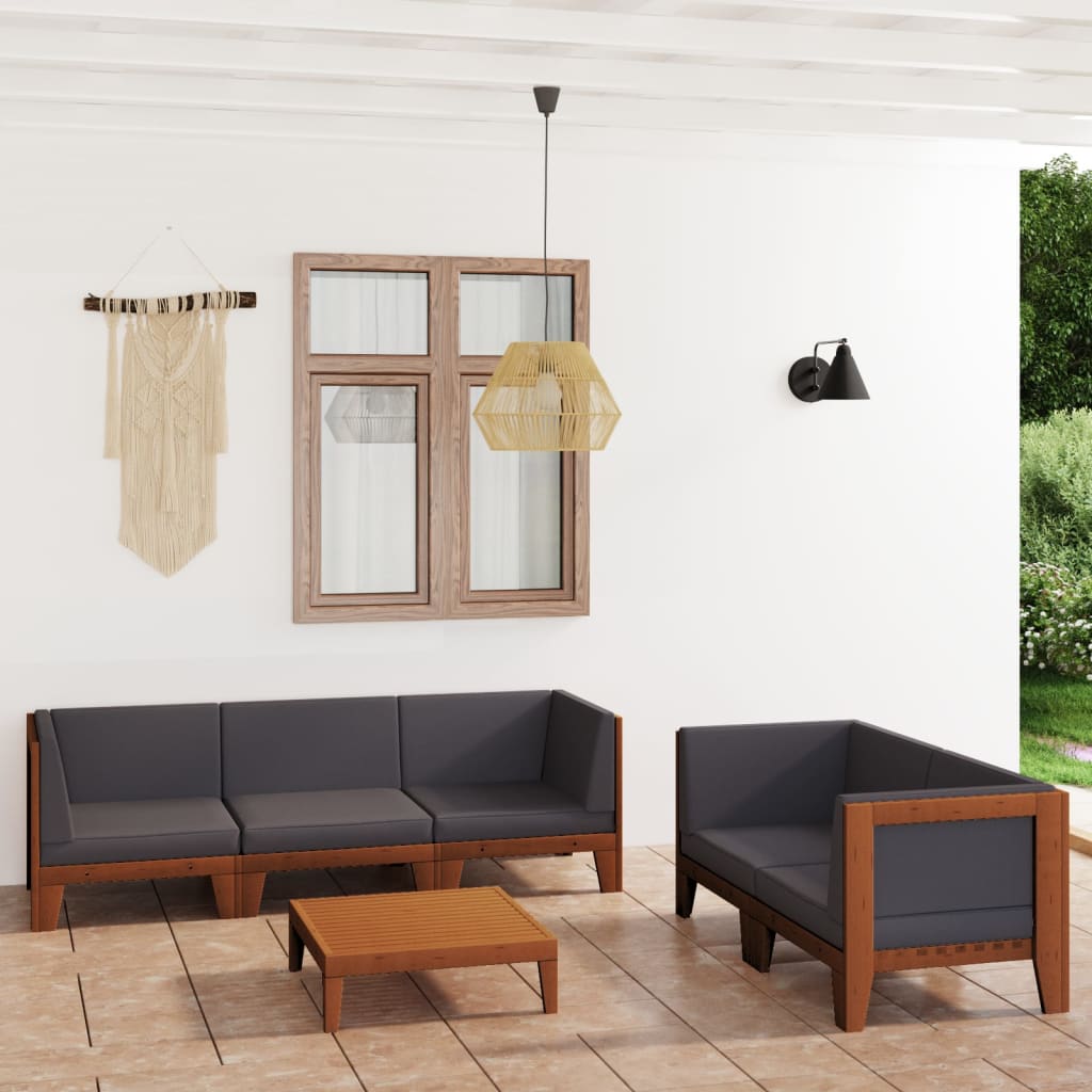 vidaXL 7-Piece Lounge Set with Cushions Solid Acacia Wood
