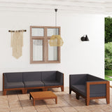 vidaXL 7-Piece Lounge Set with Cushions Solid Acacia Wood